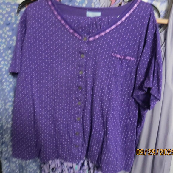 3 X Celestial Dreams Purple 2 Piece Capri Pajama set - Picture 1 of 8